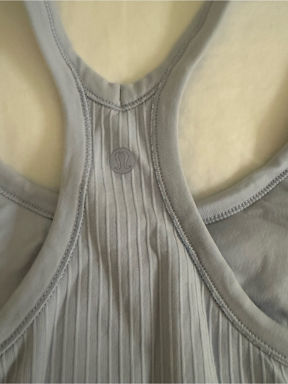 lululemon athletica ebb to street Pale Blue Ribbed Racerback Tank - Picture 3 of 4